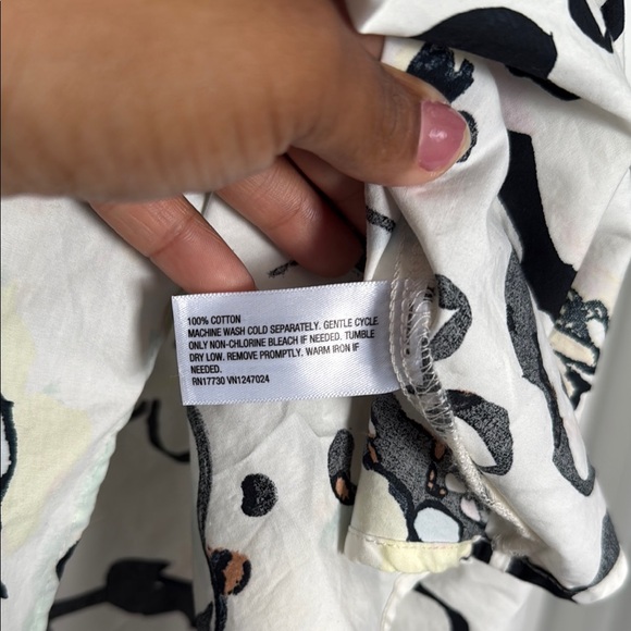 A New Day Black and White Midi A-Line Skirt Tie Front - Picture 5 of 7